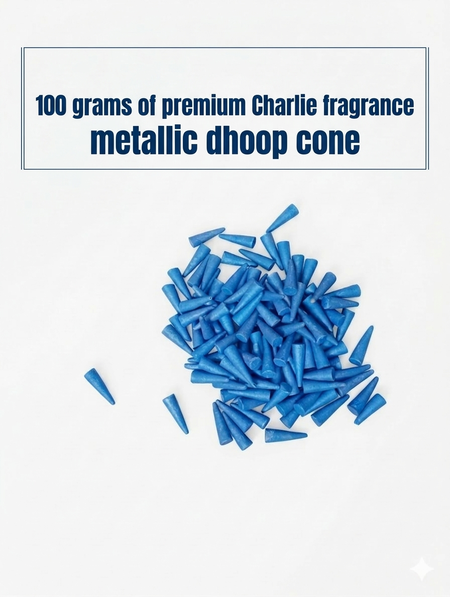 100 grams of premium Charlie fragrance metallic dhoop cones