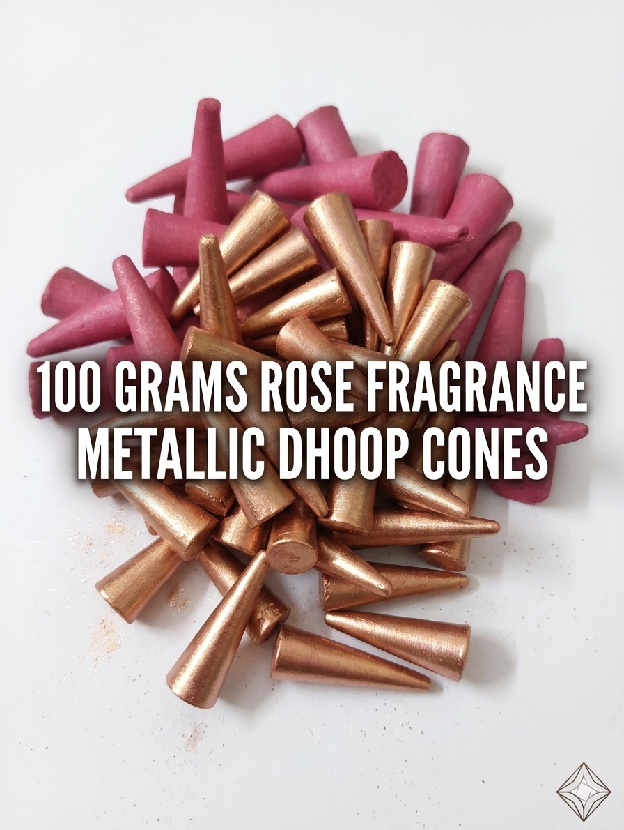 100 grams rose fragrance metallic dhoop cones