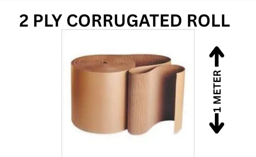 2 Ply Corrugated roll 1 Meter Width and 5 Meter Long