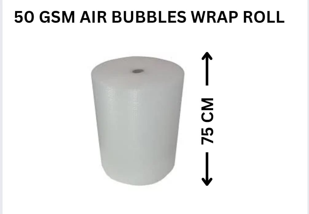 50 GSM 75 CM Width Air Bubble Wrap Roll 100 Meter Long