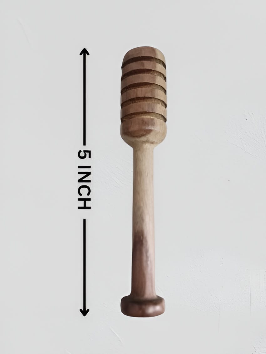 5 inch Handmade White sheesham Wood Honey dippers Pack of 2, Spiral Traditional Design for Kitchen Utensils for Dispensing Honey