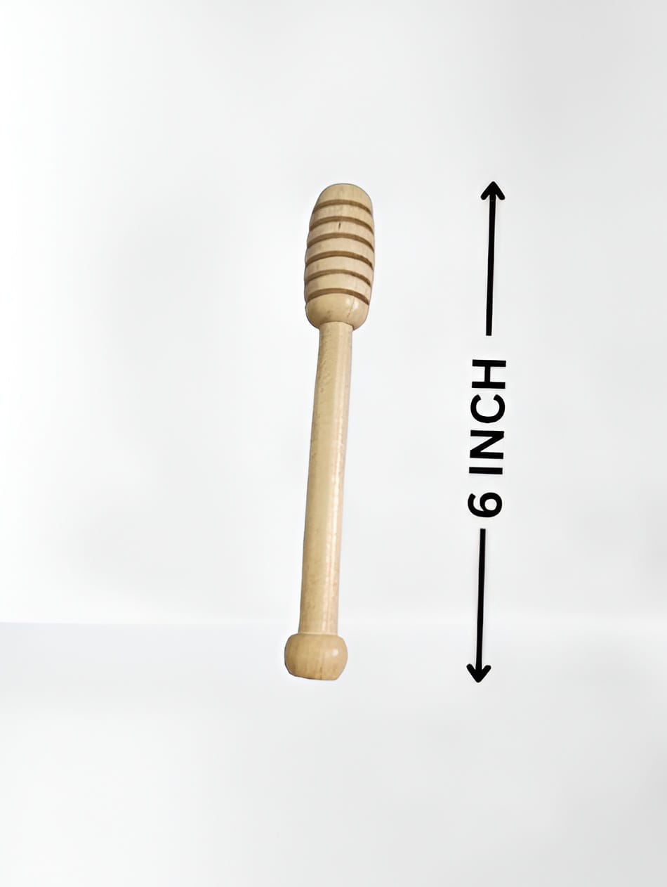6 inch Handmade Traditional Wooden Honey Dipper  Kitchen Utensils for Dispensing and Serving