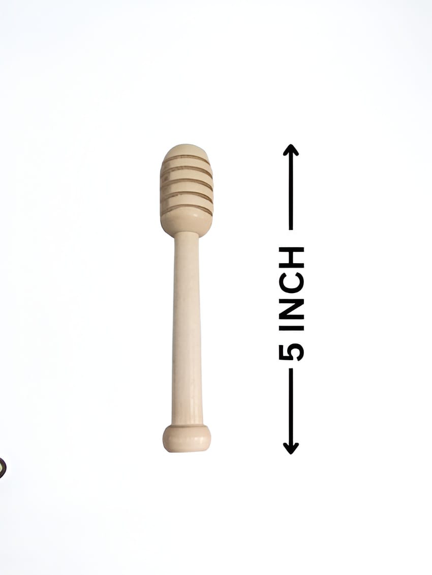 5 inch Wooden Honey Dipper Pack of 2, Natural Wood Finish, Kitchen Utensils for Dispensing and Drizzling
