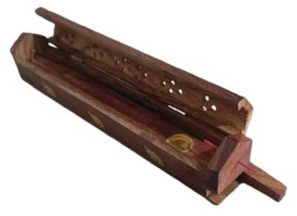 Wooden agarbatti Box, Handcrafted Wooden Incense Box with Decorative Cutwork Design, Traditional Agarbatti Holder,